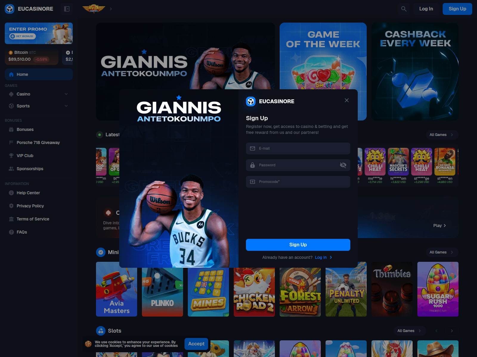 Screenshot of eucasinore.com