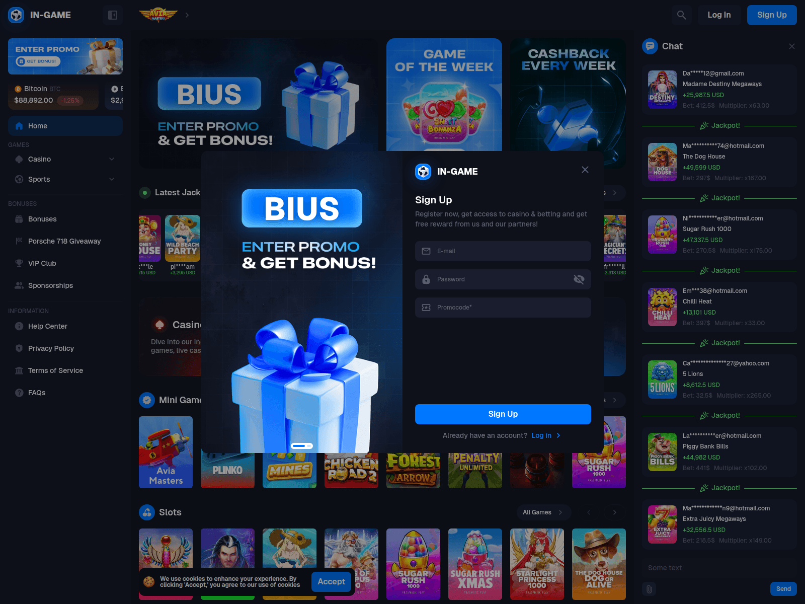 Screenshot of in-game.top