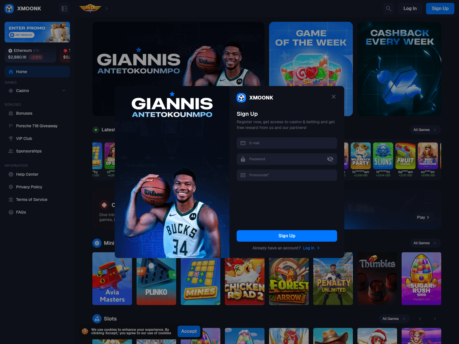 Screenshot of xmoonk.com