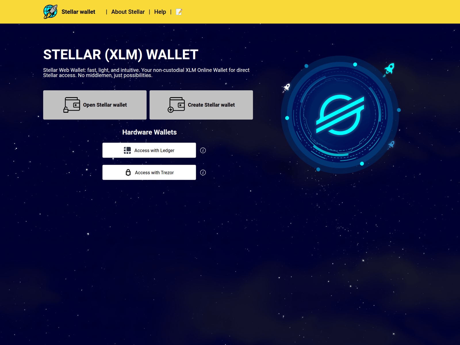 Screenshot of stellarwallet.space