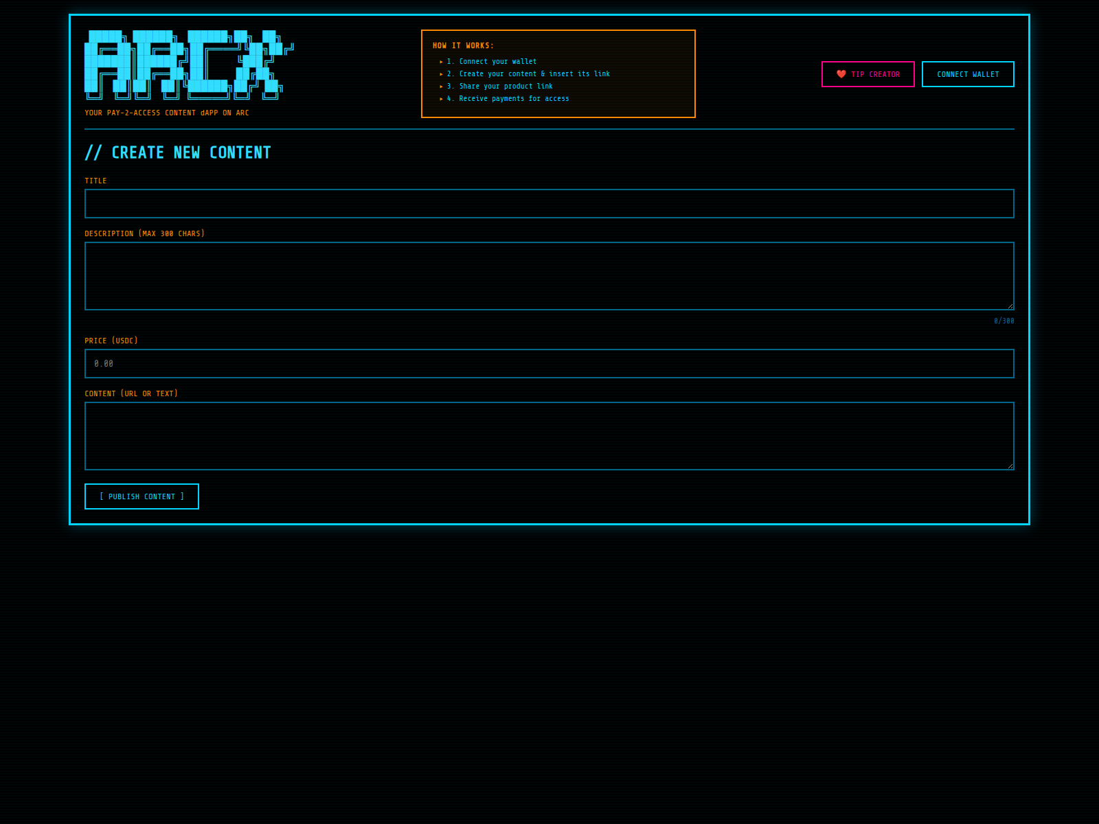 Screenshot of arcxpay.xyz