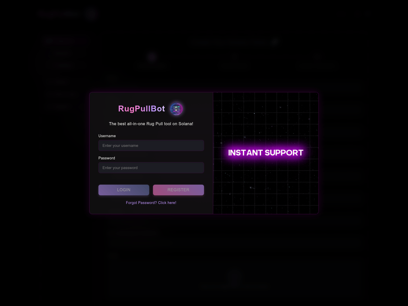 Screenshot of rugpullbot.pro