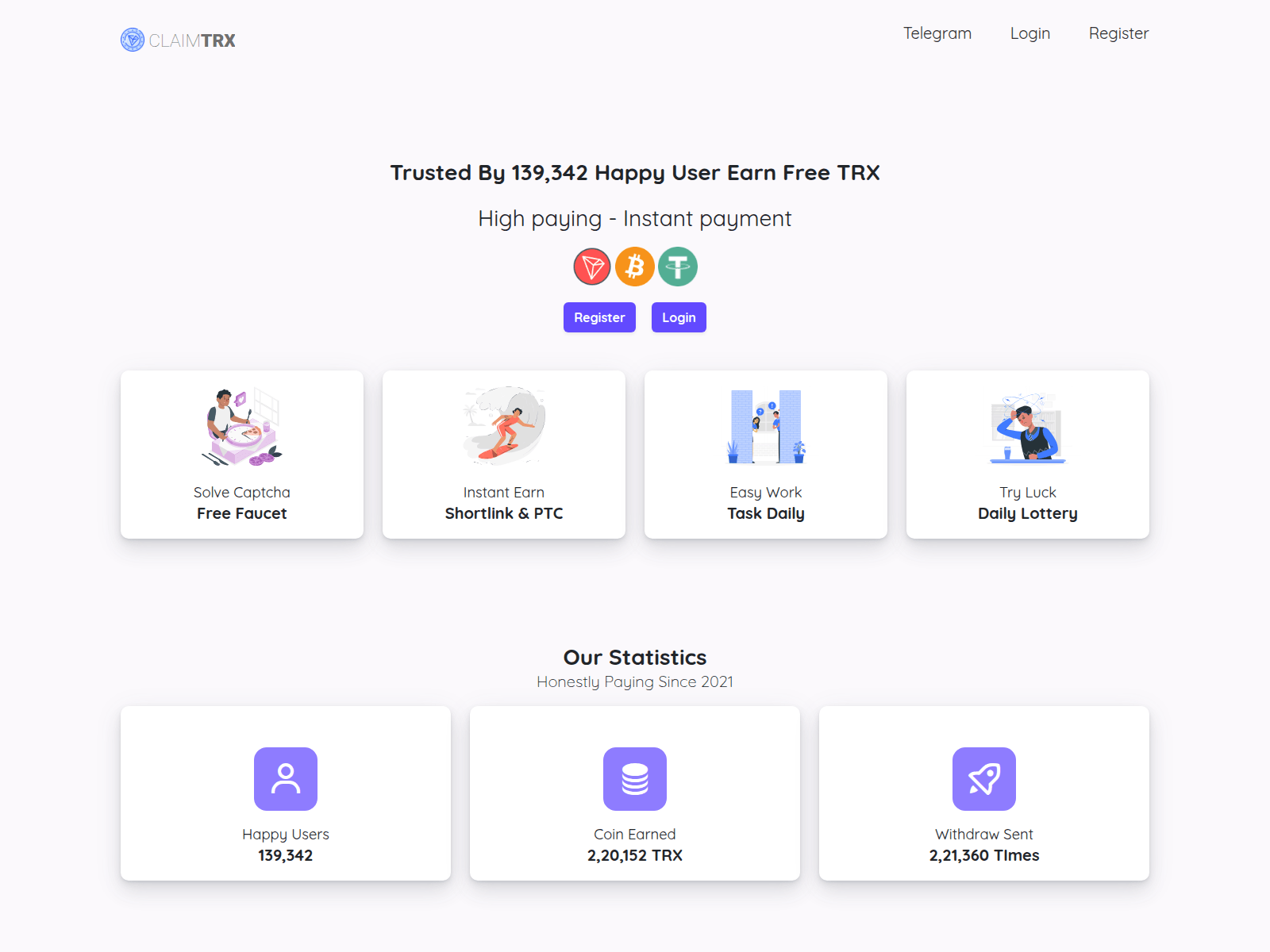 Screenshot of claimtrx.com