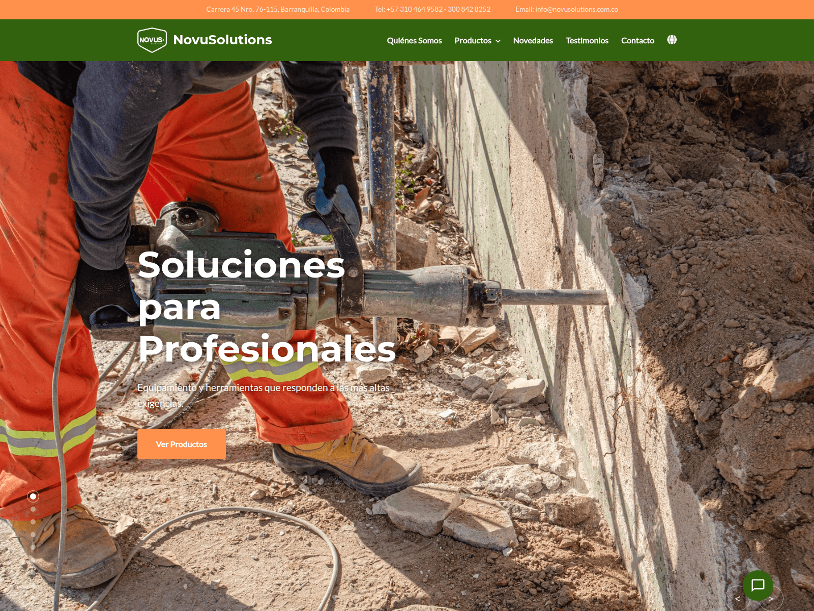 Screenshot of novusolutions.com.co