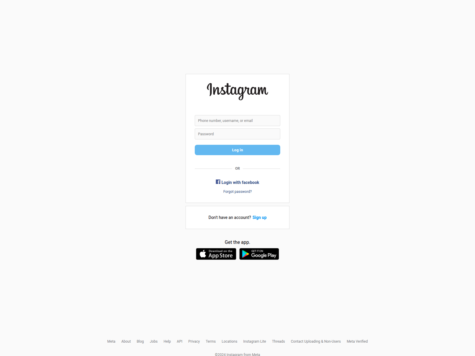 Screenshot of instagram-log-in.vercel.app