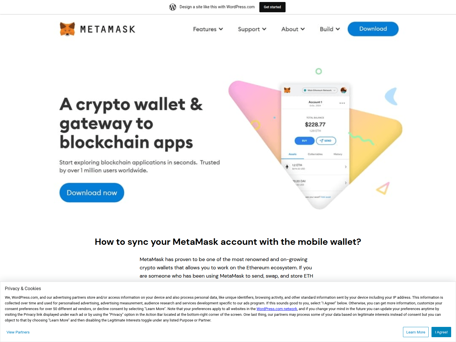 Screenshot of metmaklogin.wordpress.com