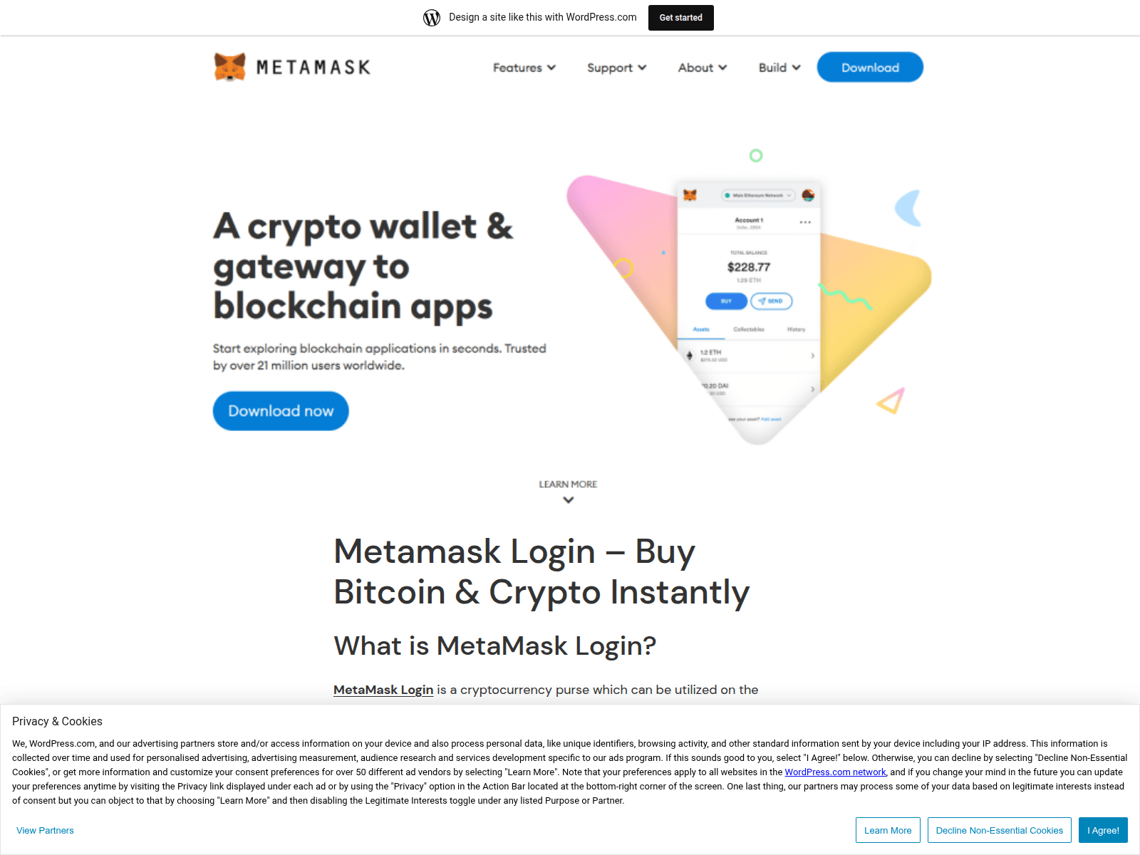 Screenshot of metamusklogn.wordpress.com