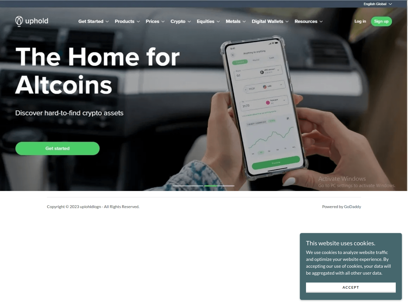 Screenshot of upiohldlogn.godaddysites.com
