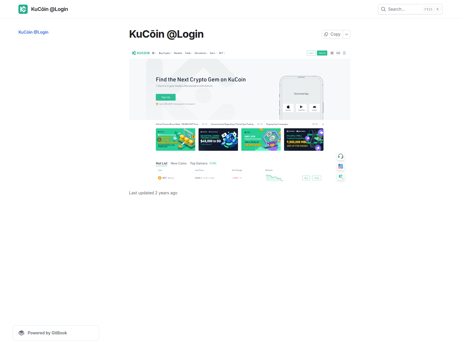 Screenshot of kucoidilogin.gitbook.io