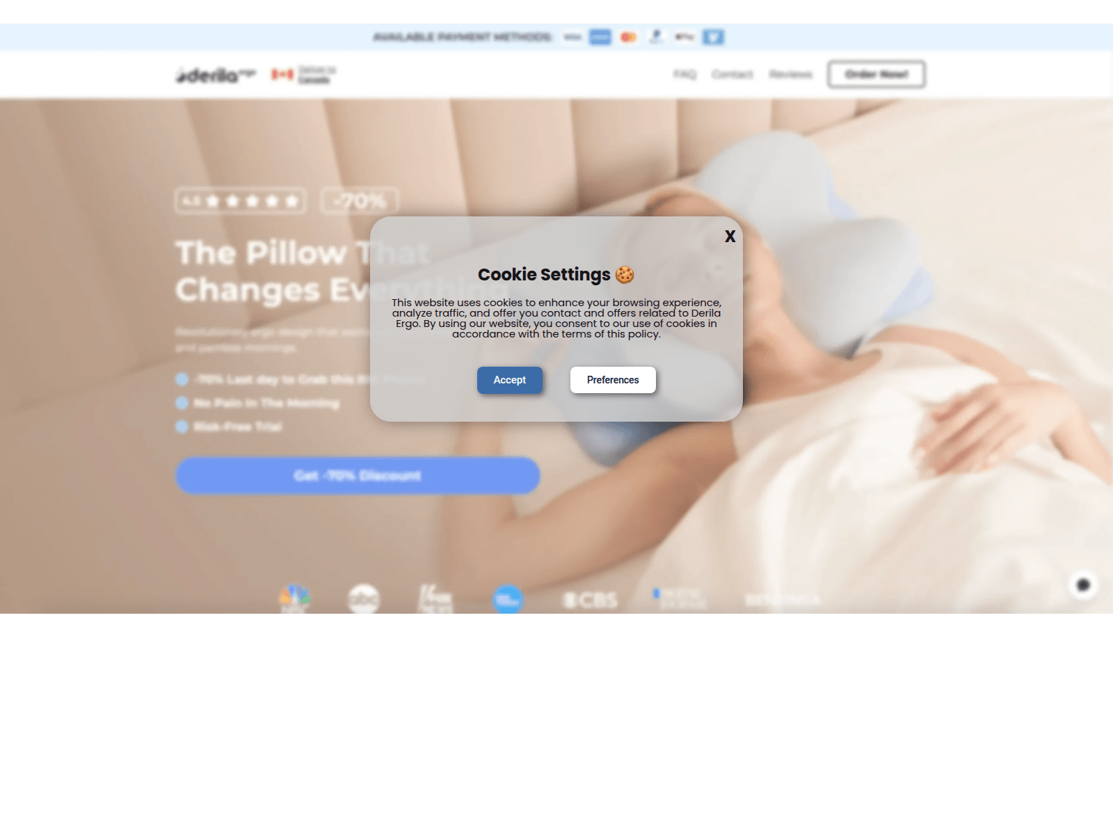 Screenshot of pillow-getoffers.shop