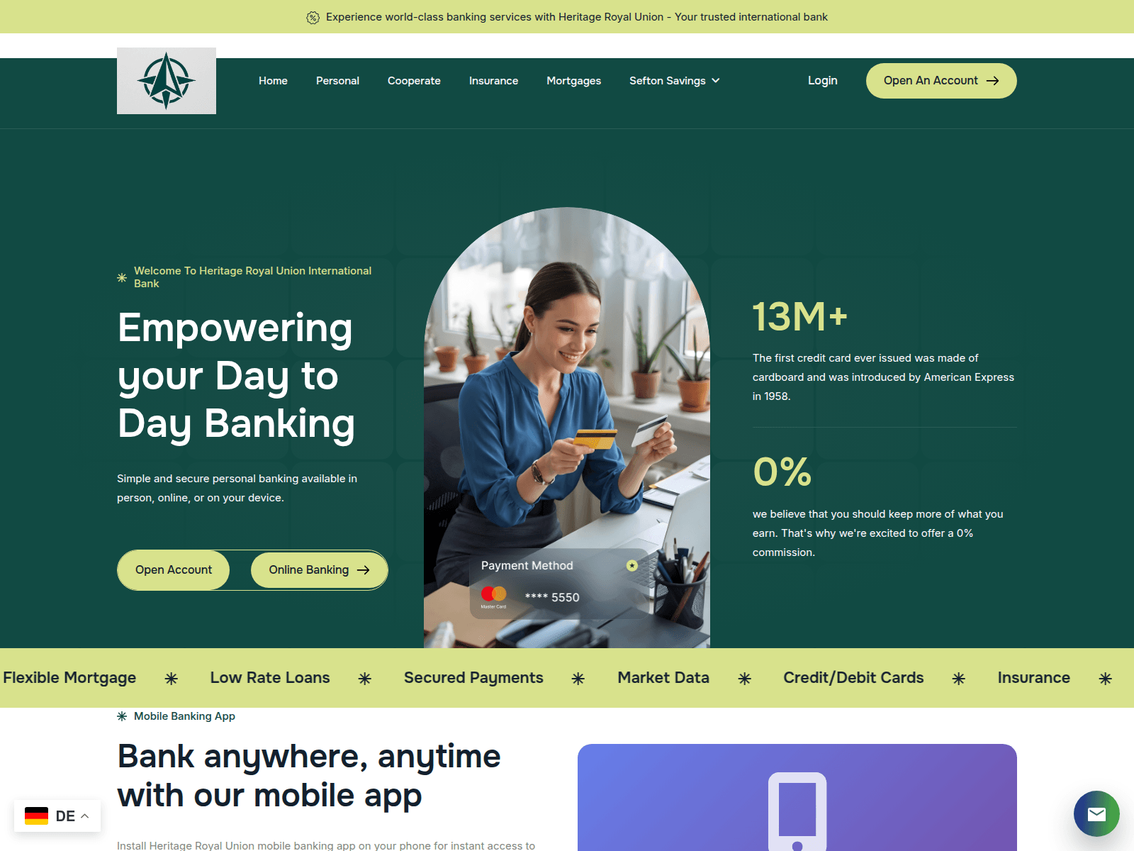 Screenshot of bank.heritageroyalunion.com