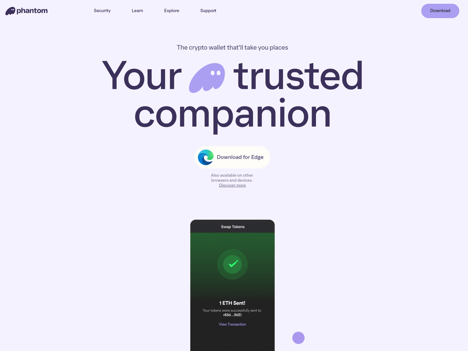 Screenshot of phantomwnallet.webflow.io