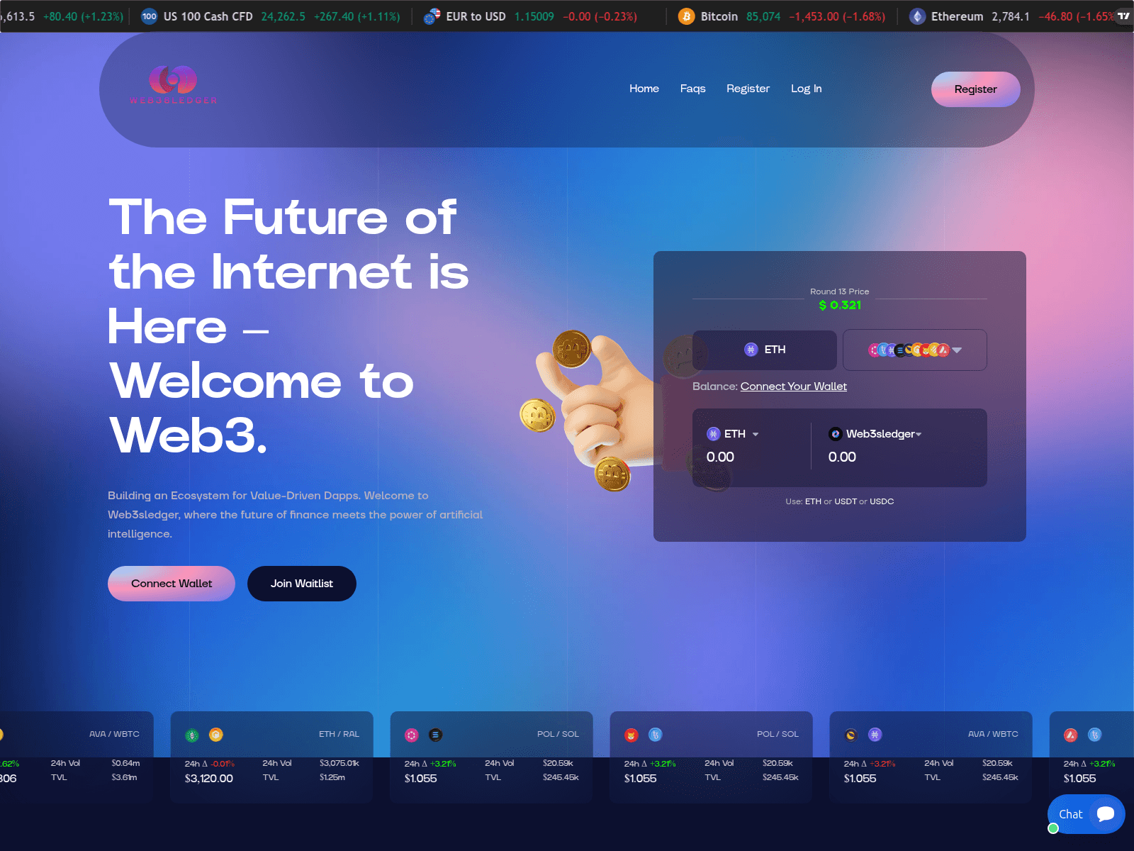 Screenshot of web3sledger.com