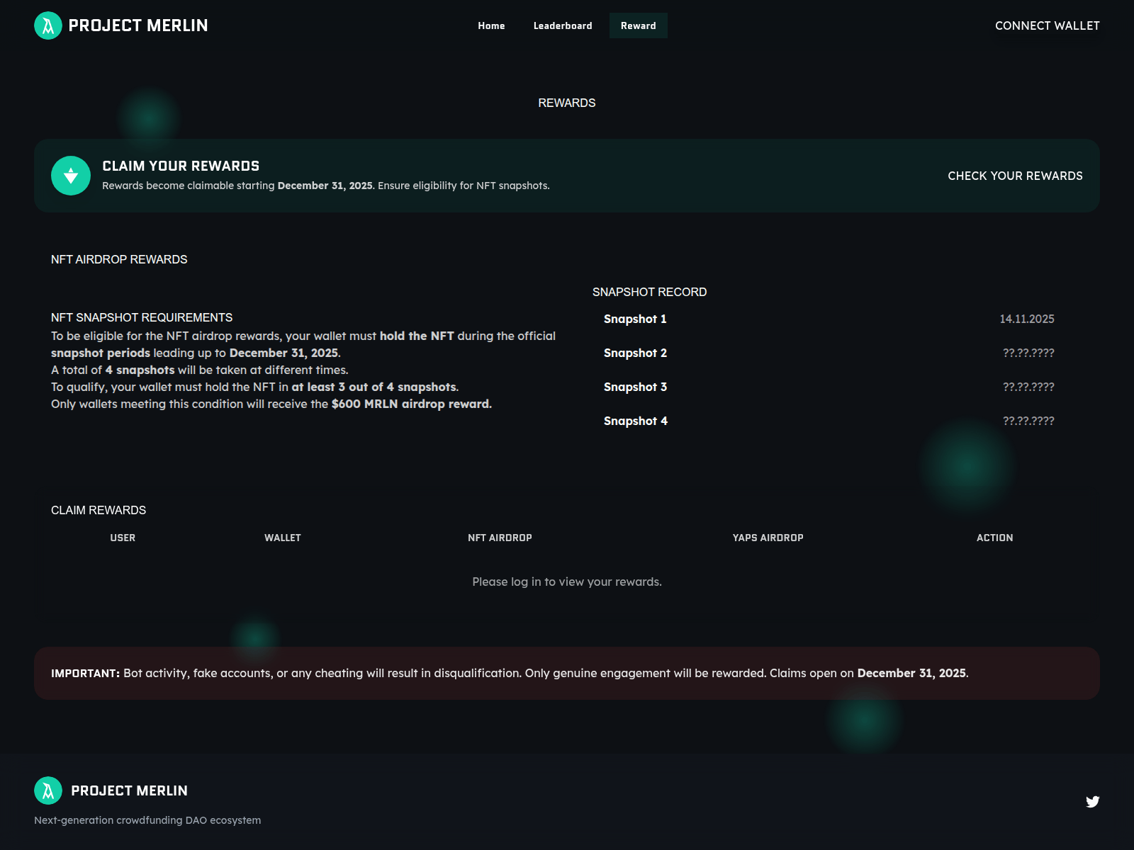 Screenshot of projecteligiblity.space