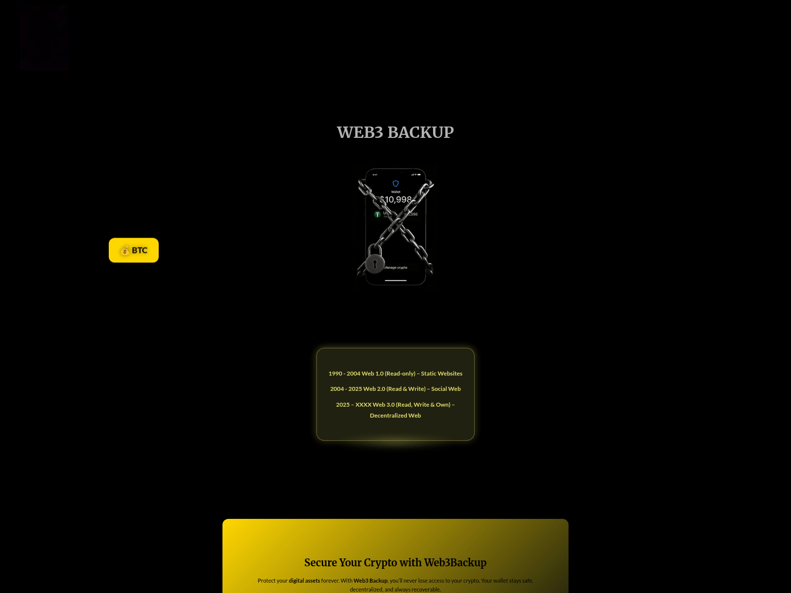 Screenshot of www.web3backup.online