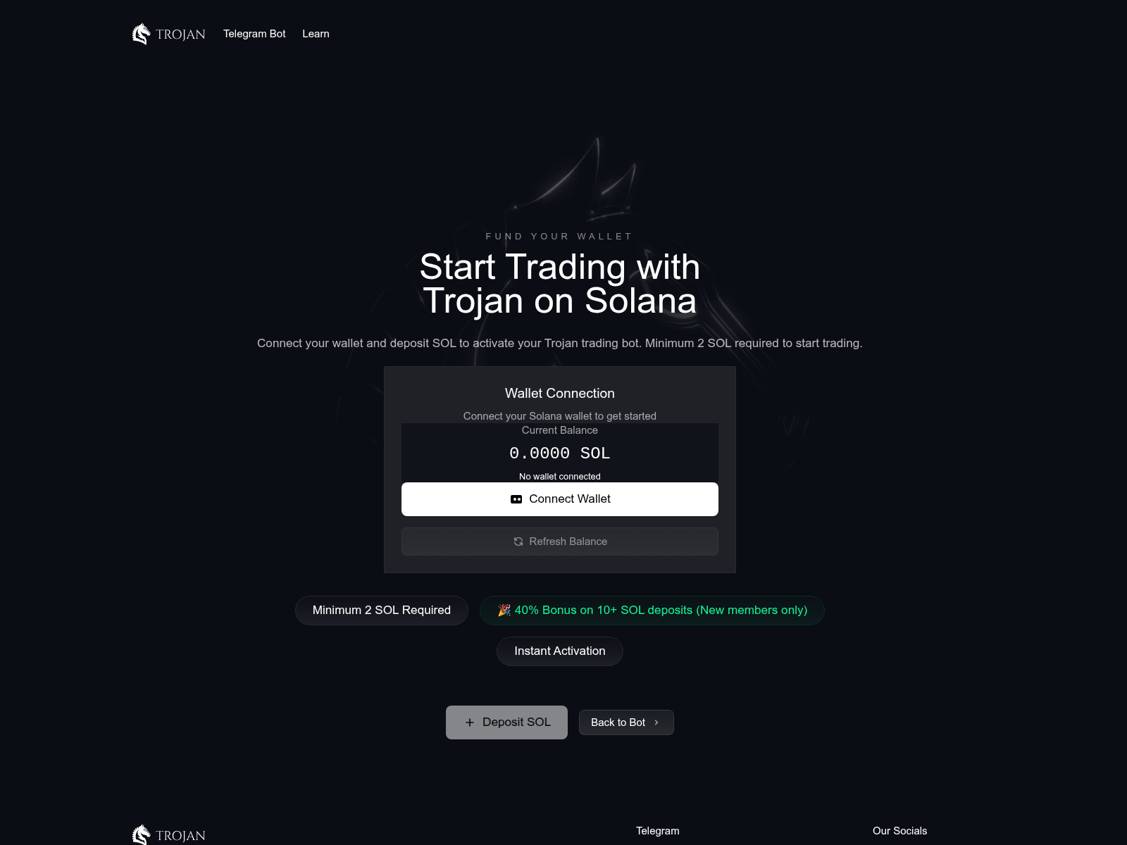 Screenshot of officialtrojanitraderbot.icu