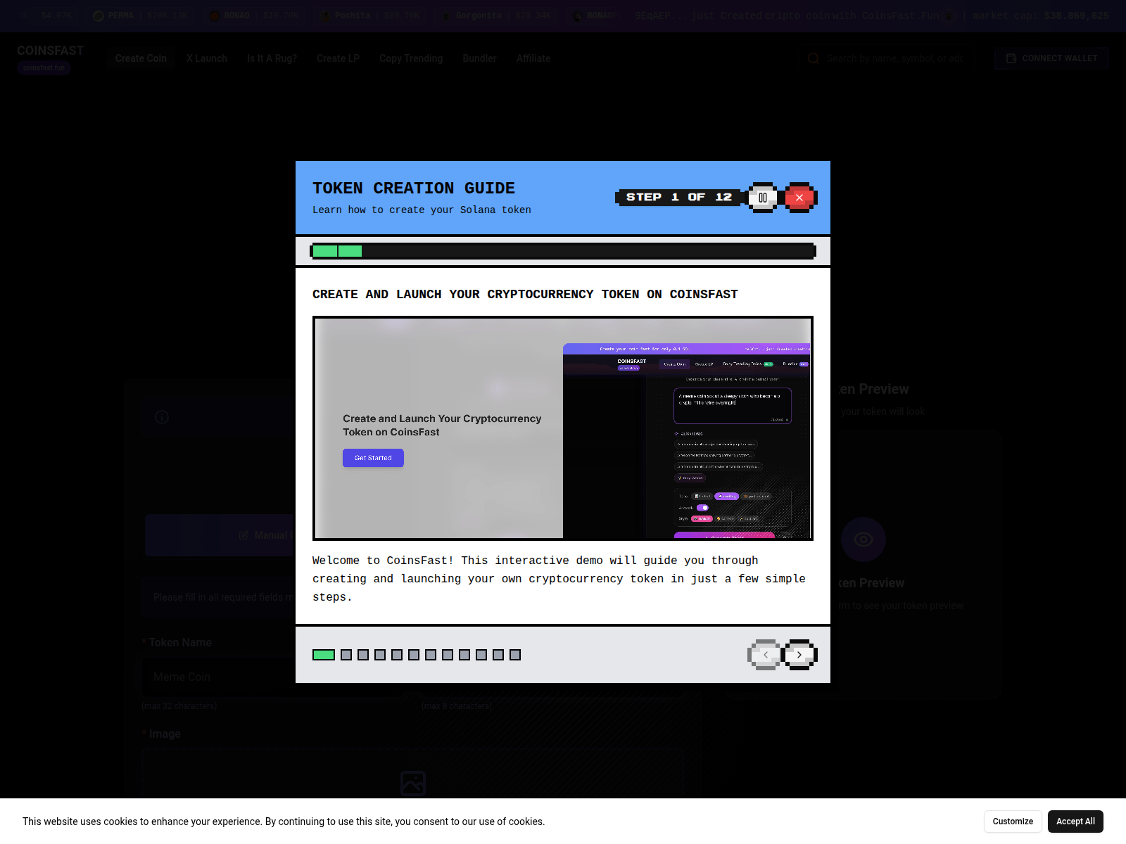 Screenshot of www.coinsfast.fun