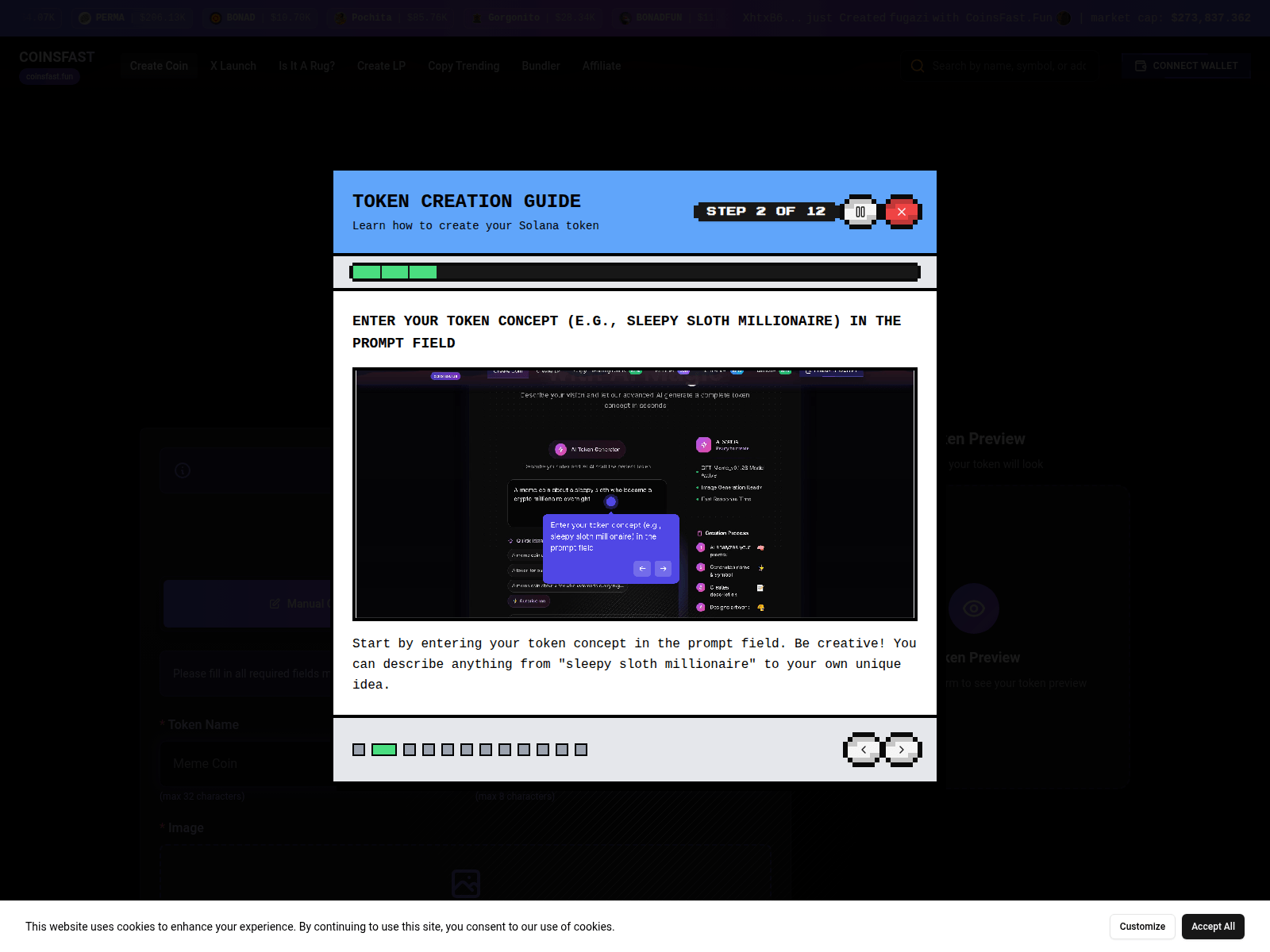 Screenshot of coinfats.fun