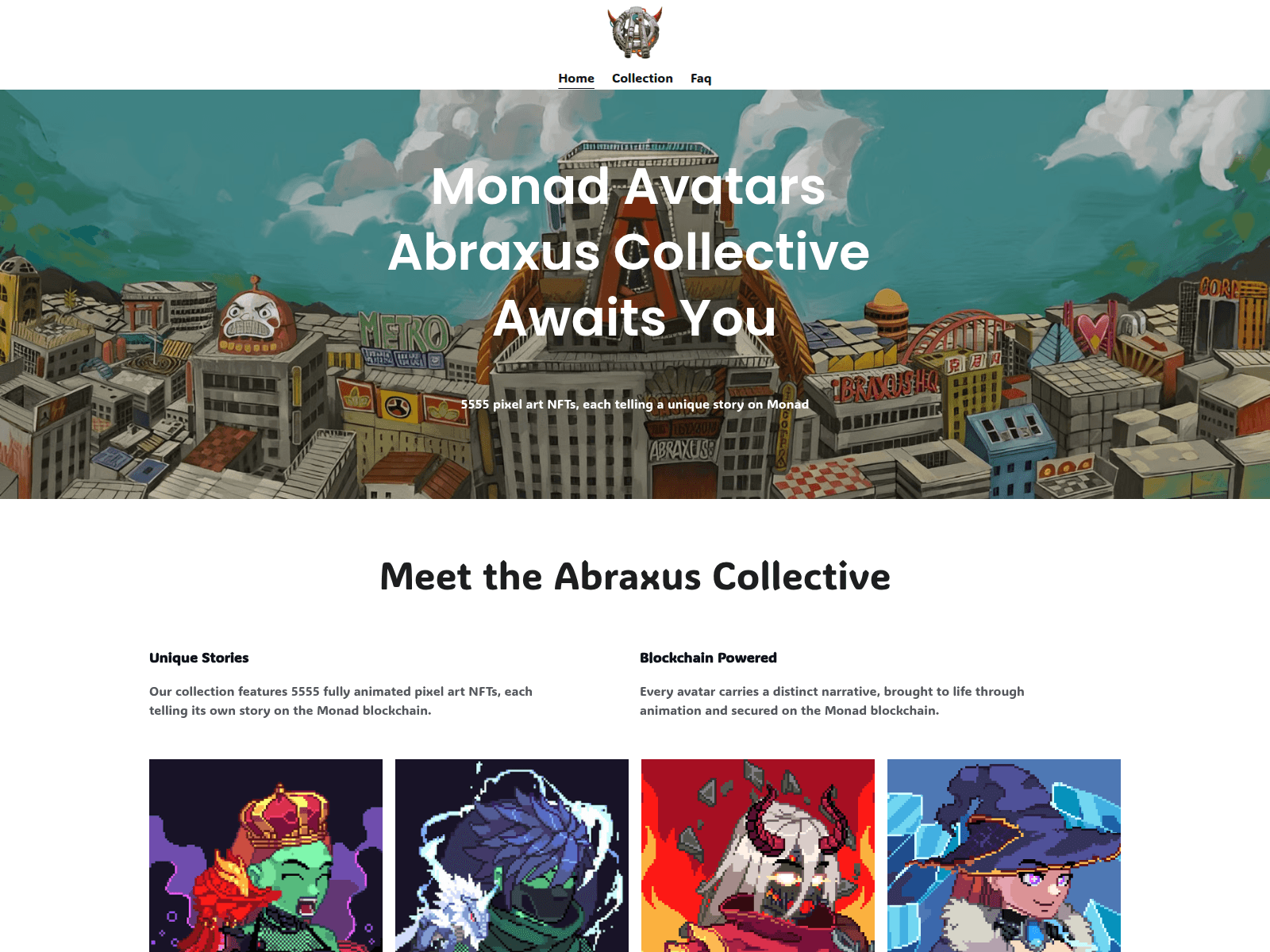 Screenshot of monadavatars.xyz
