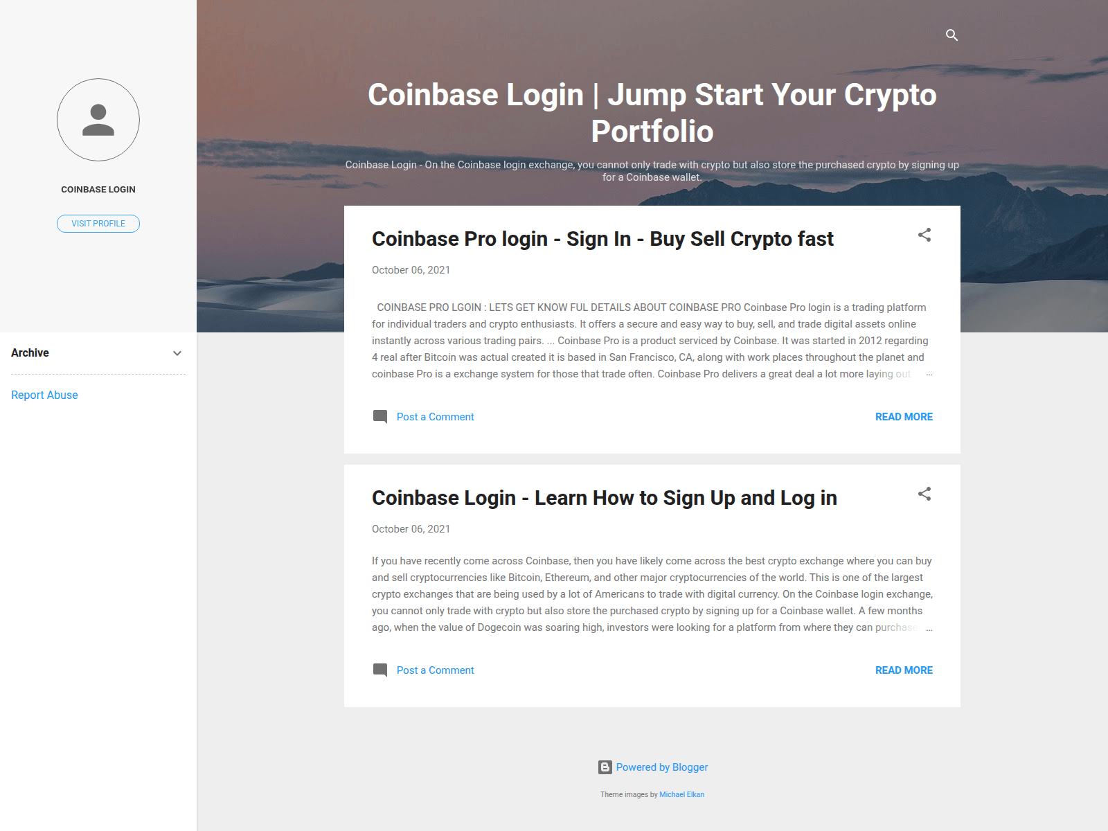 Screenshot of coinbaseelogin.blogspot.com.au
