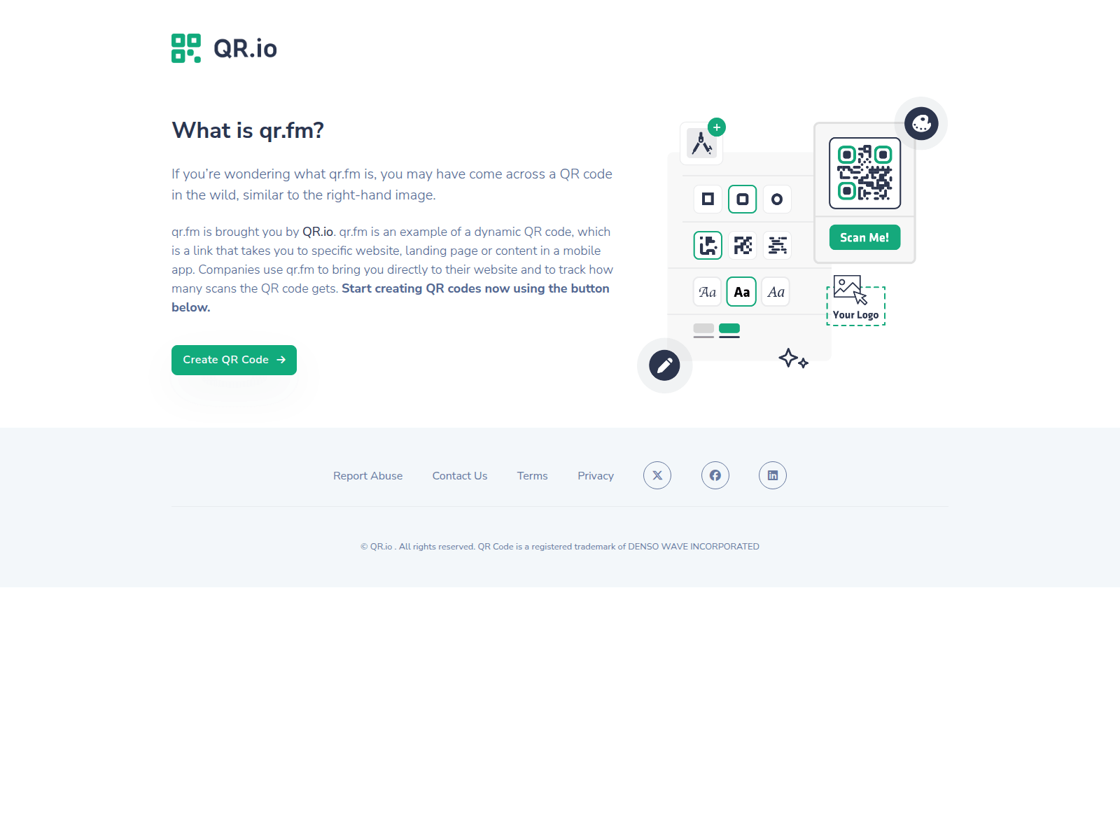 Screenshot of qr.fm