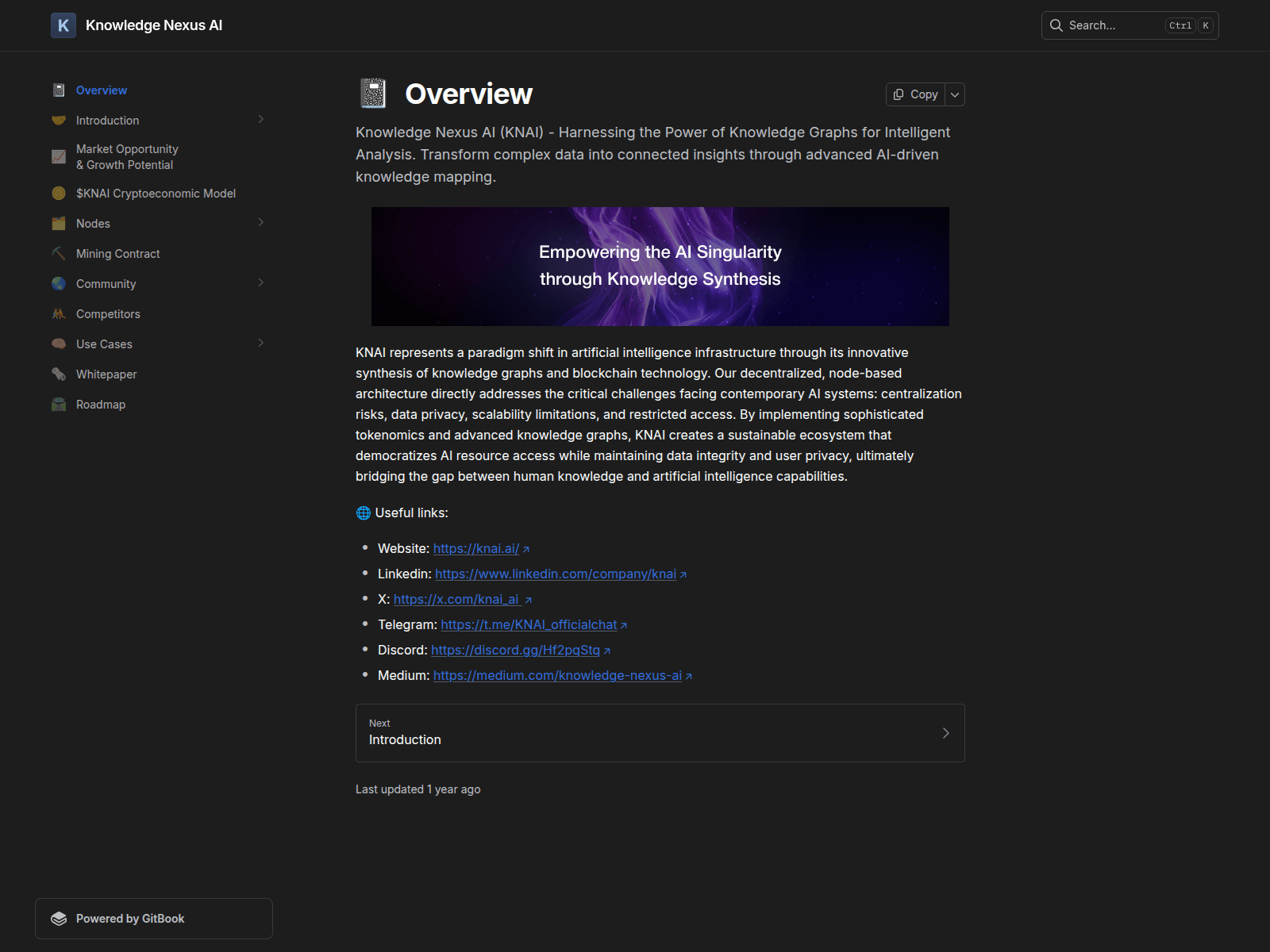 Screenshot of knowledge-nexus-ai.gitbook.io