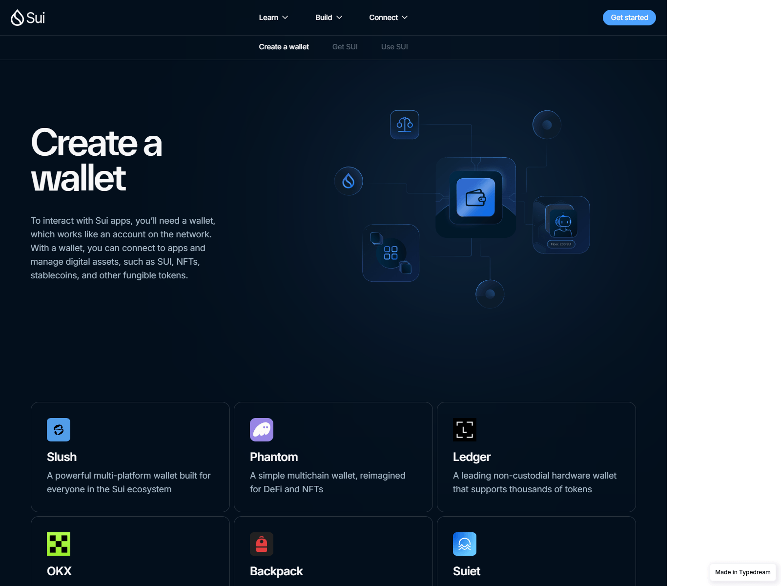 Screenshot of slush-wallet-sui.typedream.app