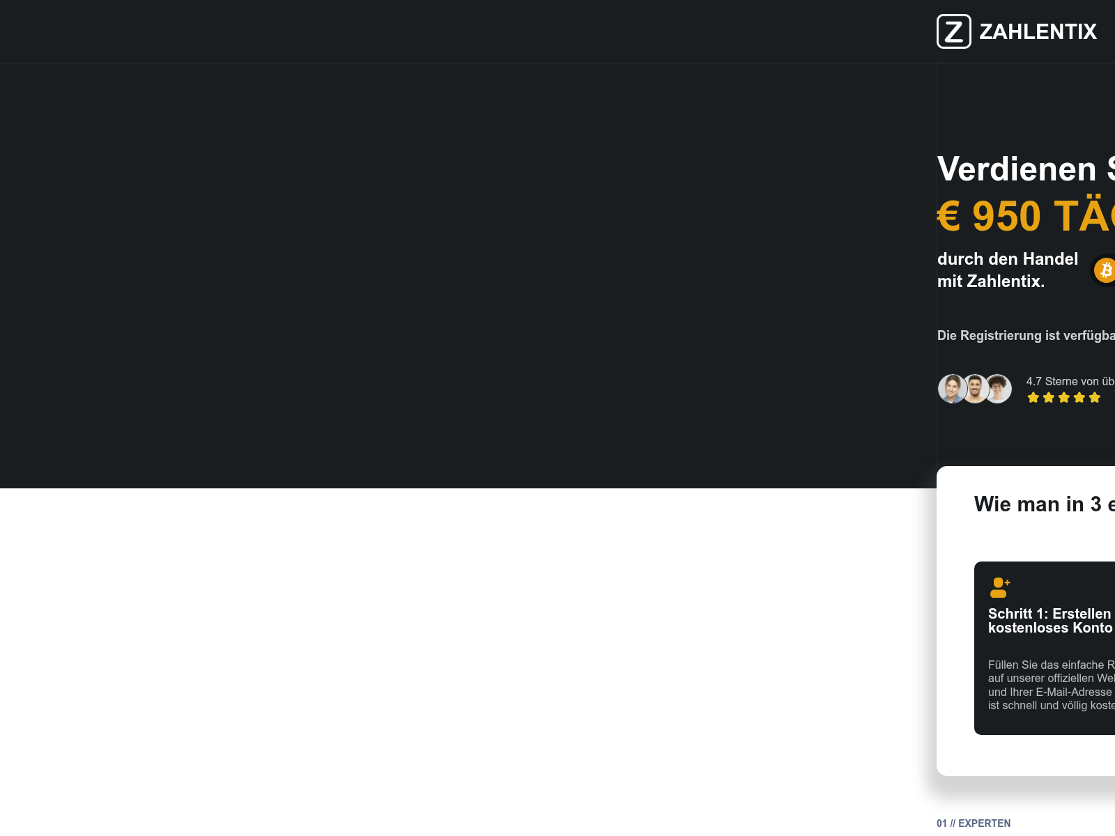 Screenshot of zahlentix.com