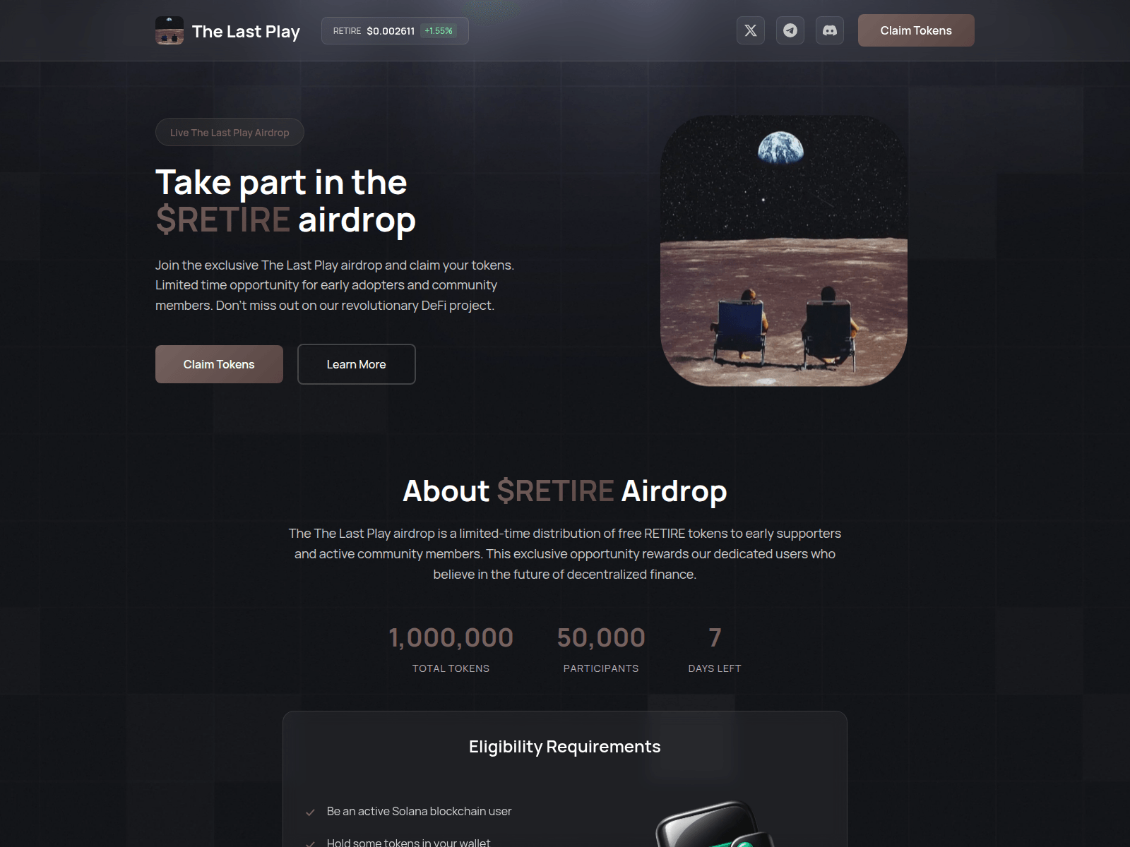 Screenshot of retire.qvault.live