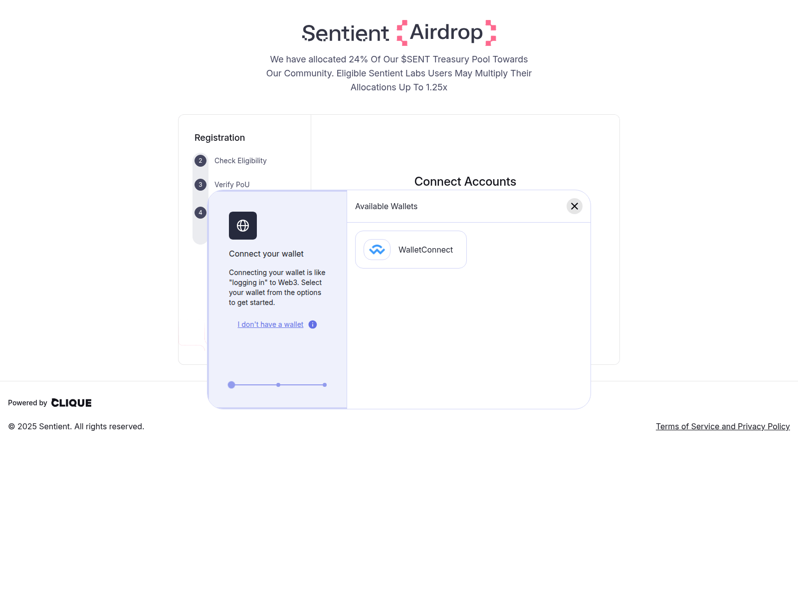Screenshot of sentient-allocation.xyz