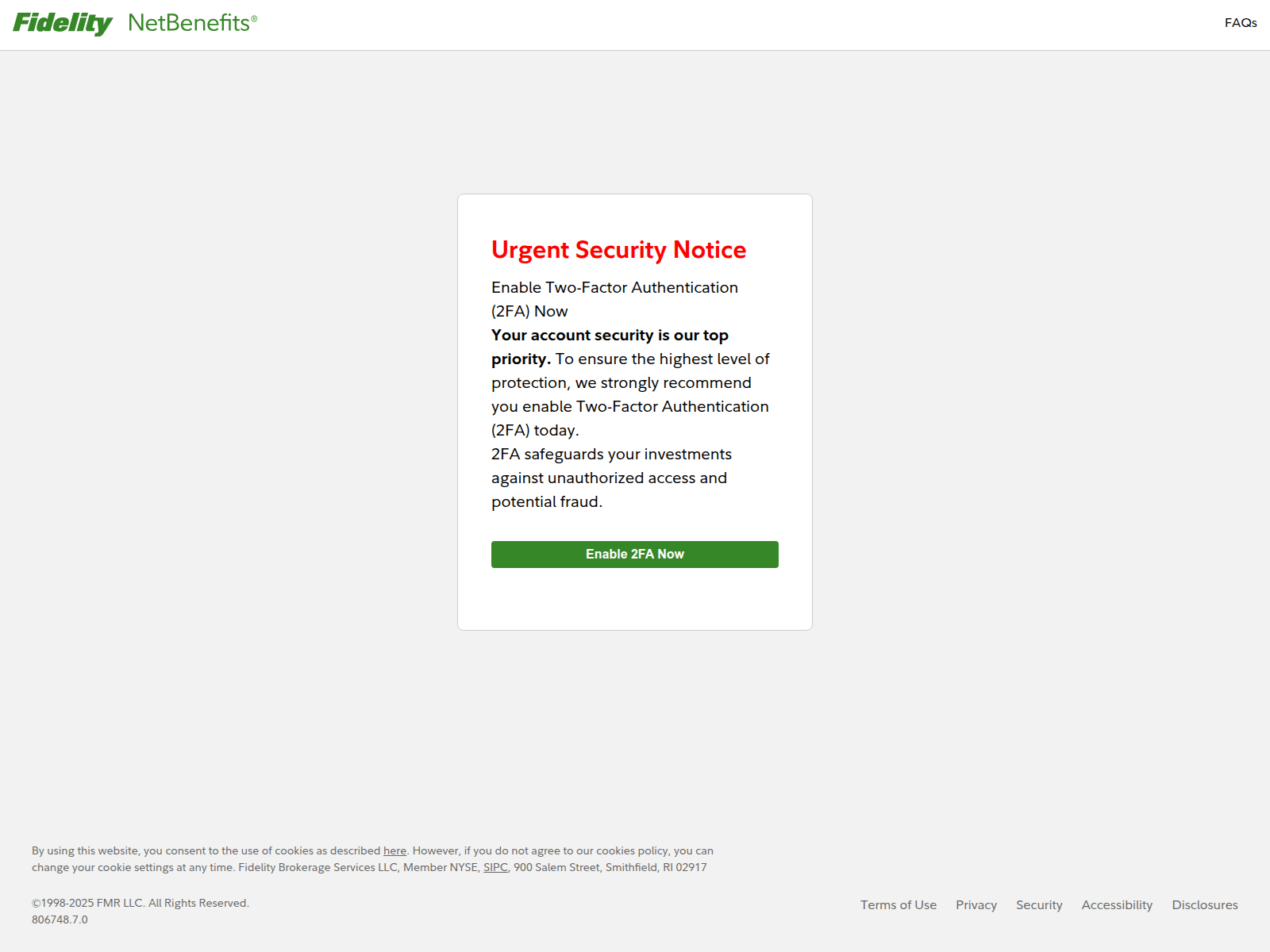 Screenshot of fidelitysecurityalert.click