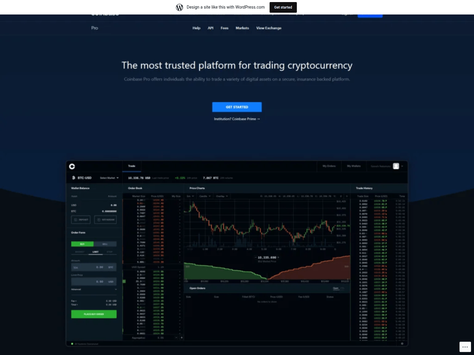 Screenshot of coinbasel0ginpro.wordpress.com