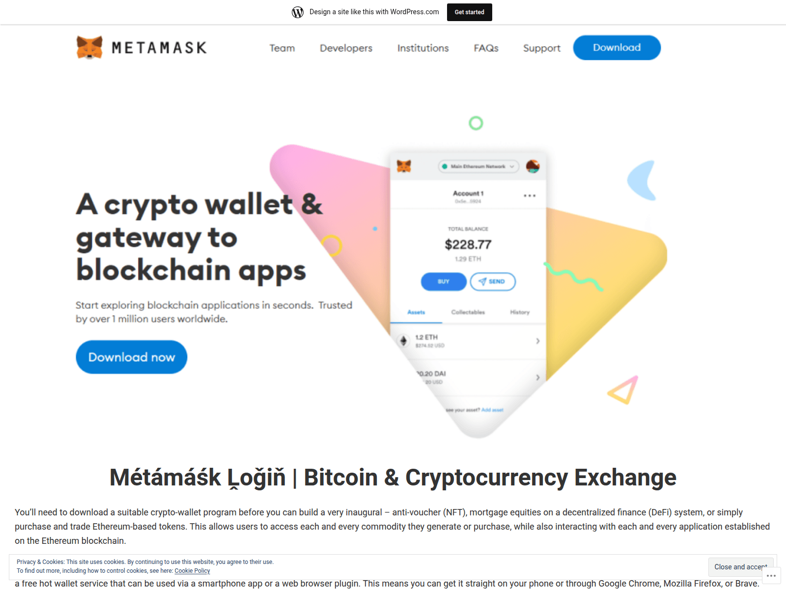 Screenshot of mmetamascologinn.wordpress.com