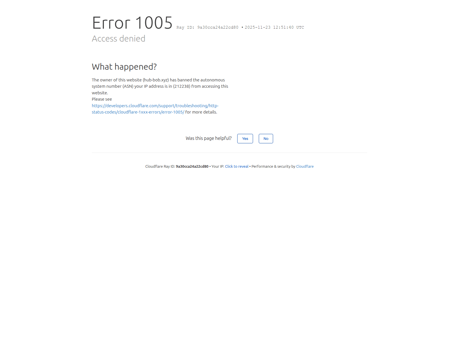 Screenshot of hub-bob.xyz
