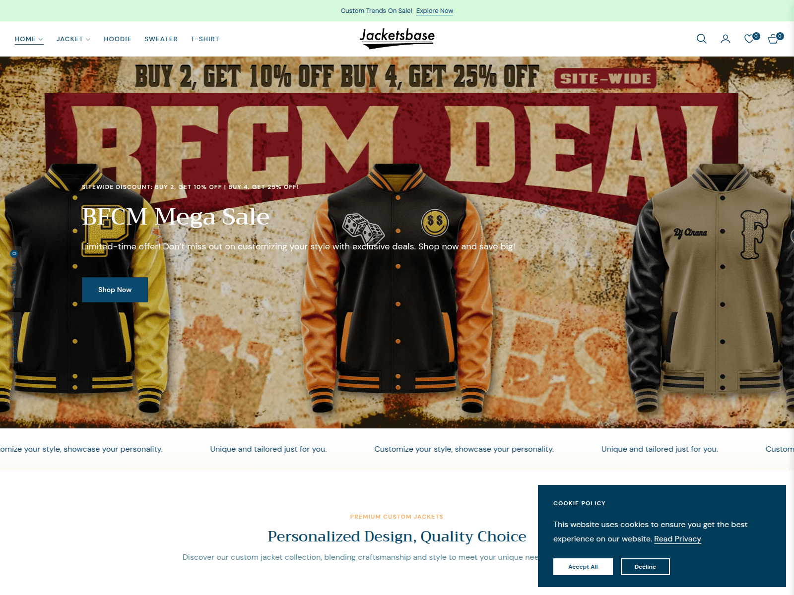 Screenshot of jacketsbase.com