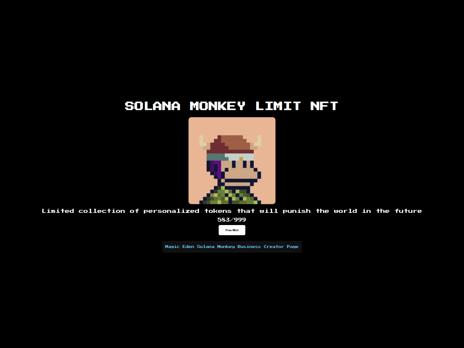 Screenshot of smonkeymint.icu
