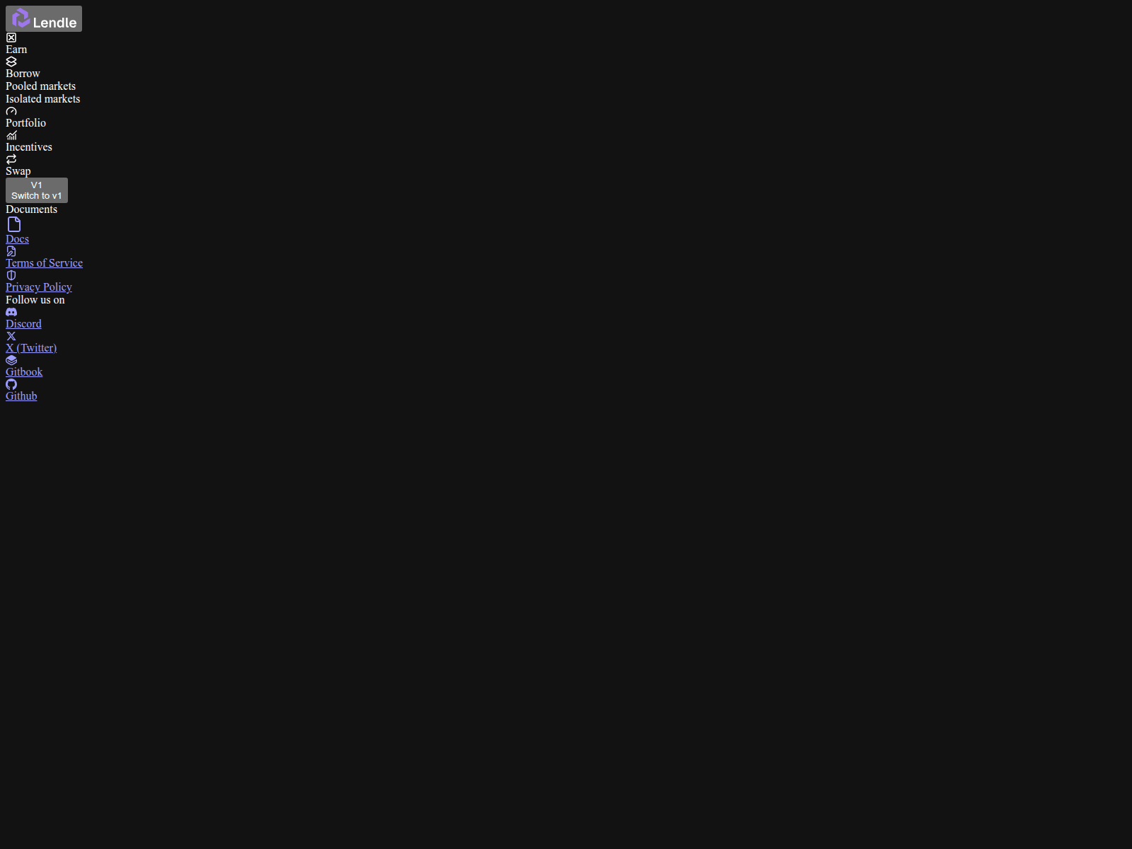 Screenshot of incentives-lendle.xyz