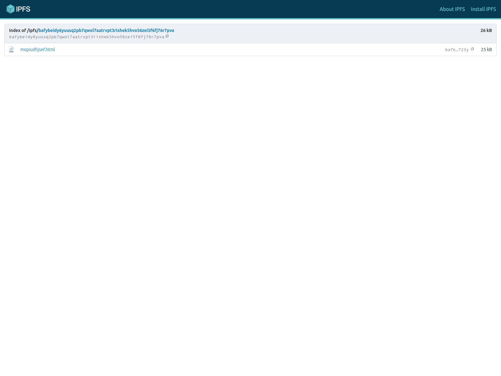 Screenshot of bafybeidy6yuusq2pb7qwol7aatrvpt3rixhek5hvo56zei5f6fj76r7pva.ipfs.dweb.link