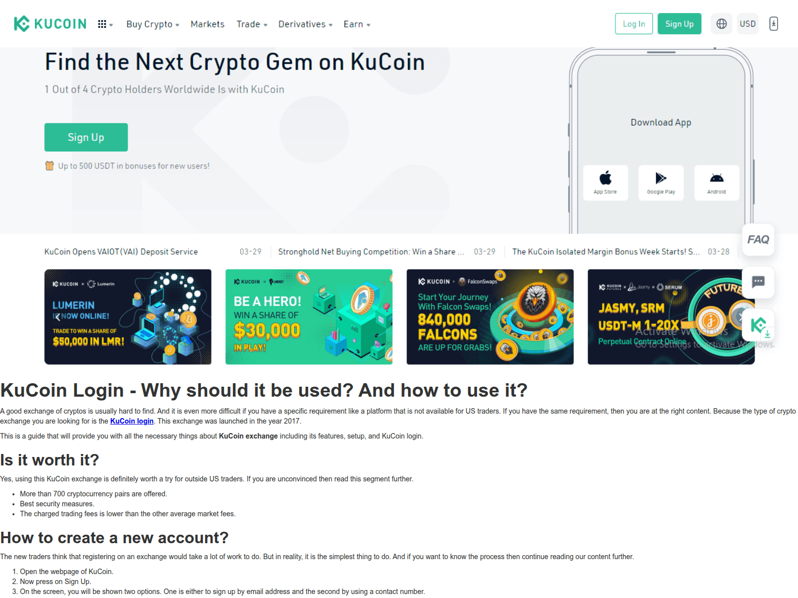 Screenshot of kuucoianlogin.webflow.io