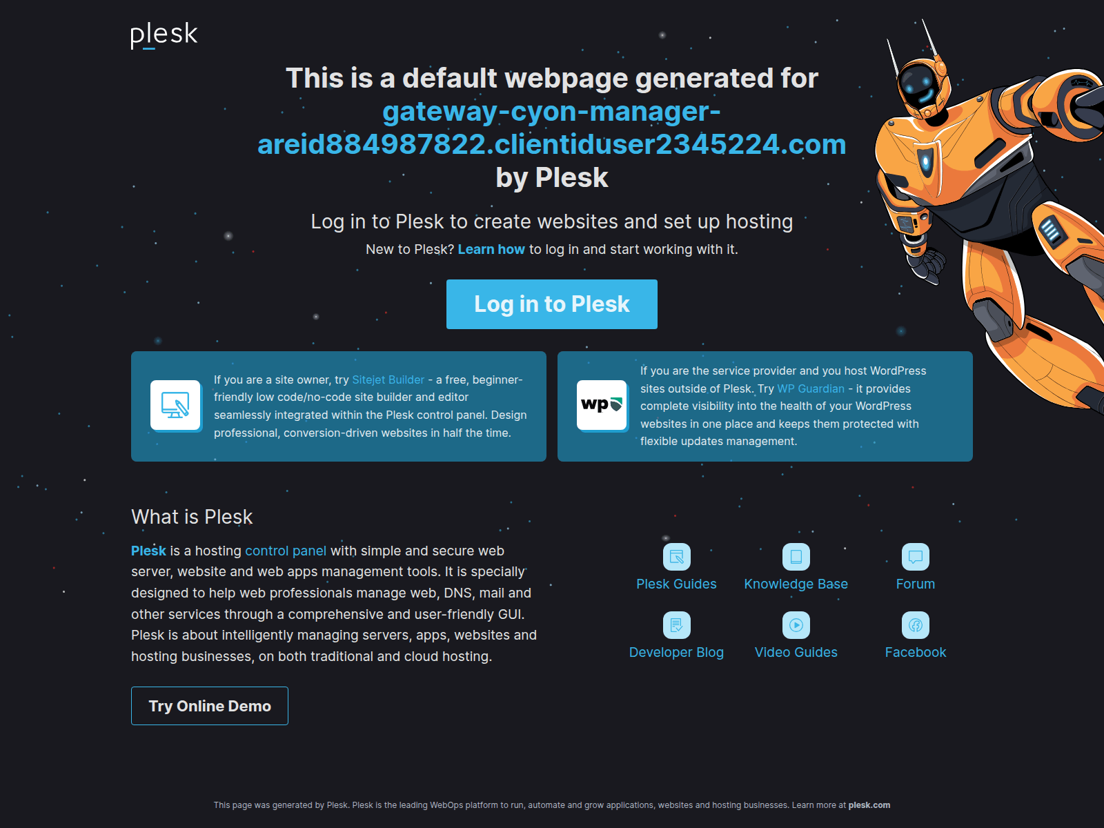 Screenshot of gateway-cyon-manager-areid884987822.clientiduser2345224.com