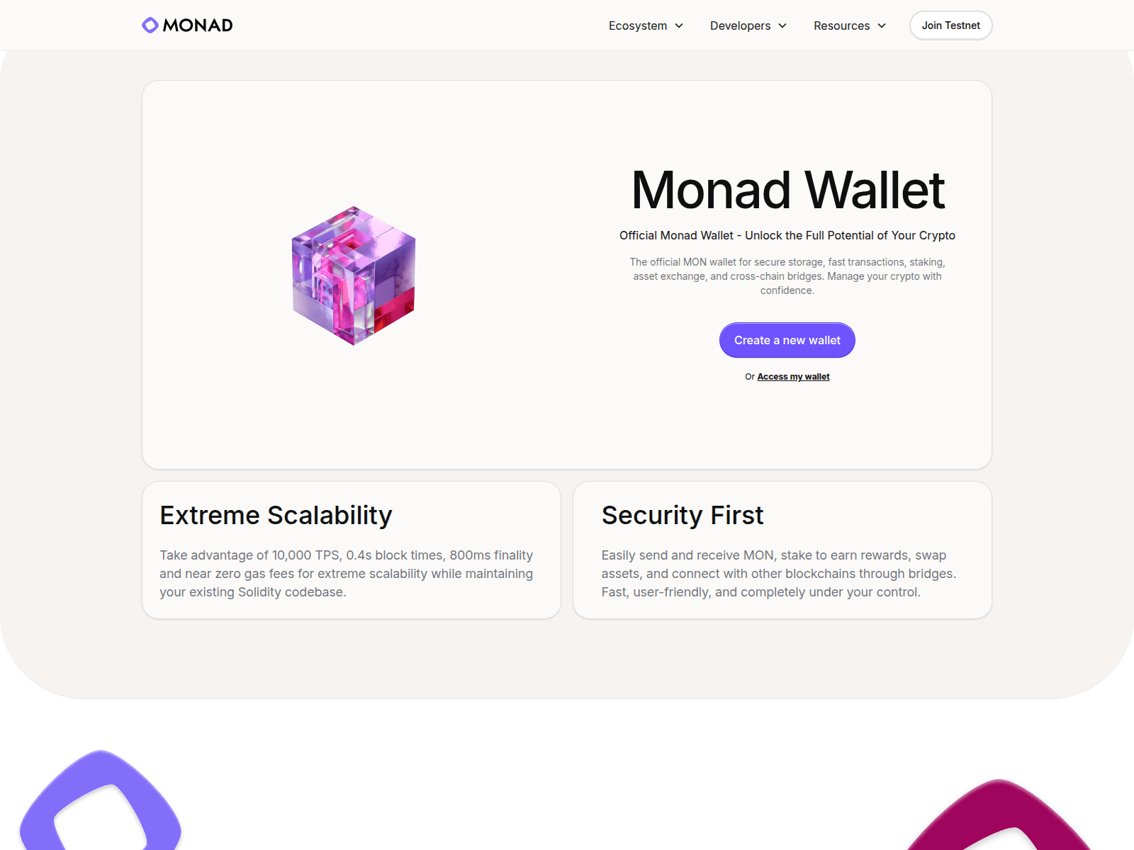 Screenshot of mymonad.xyz