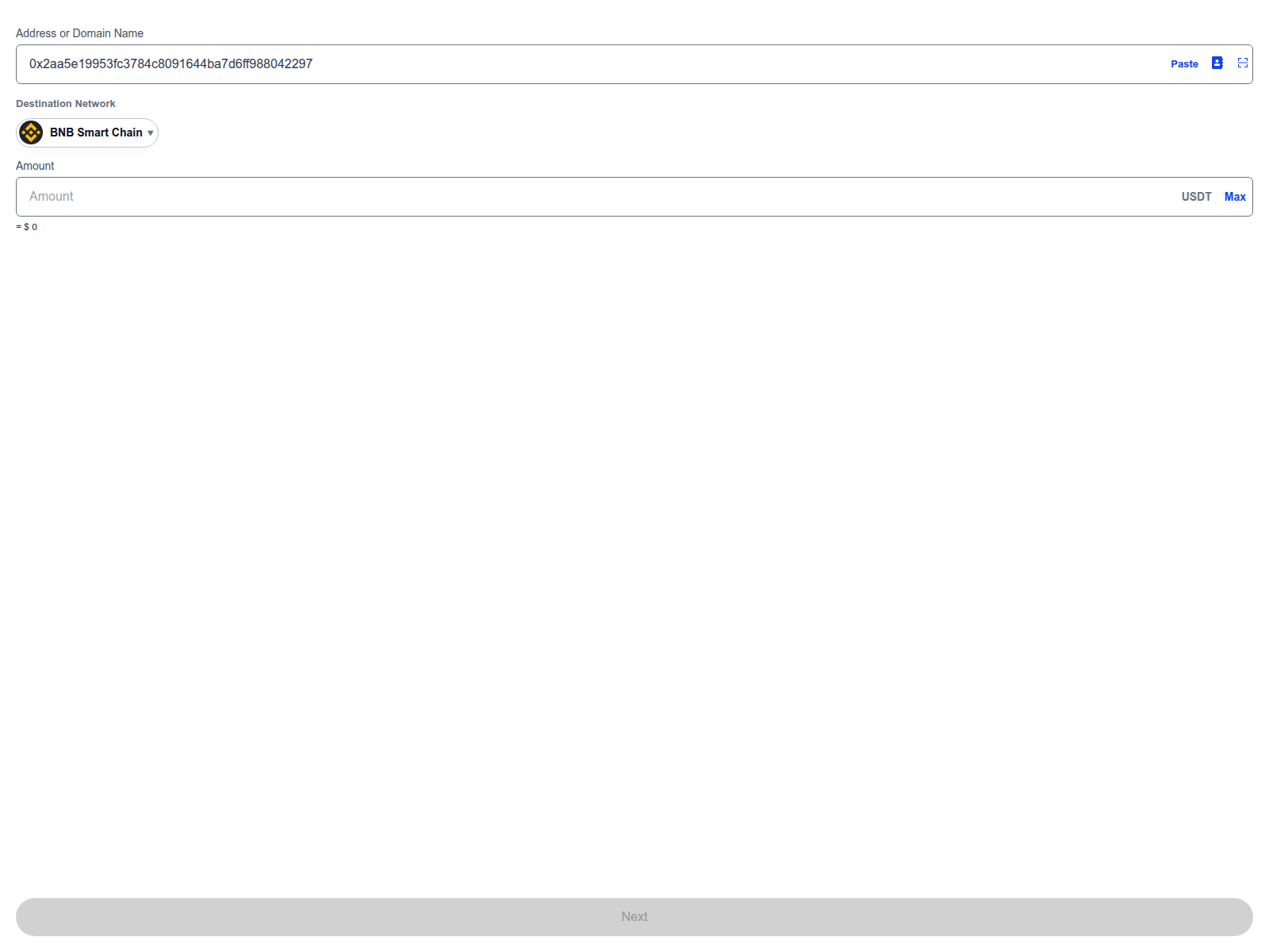 Screenshot of sendusdt.today