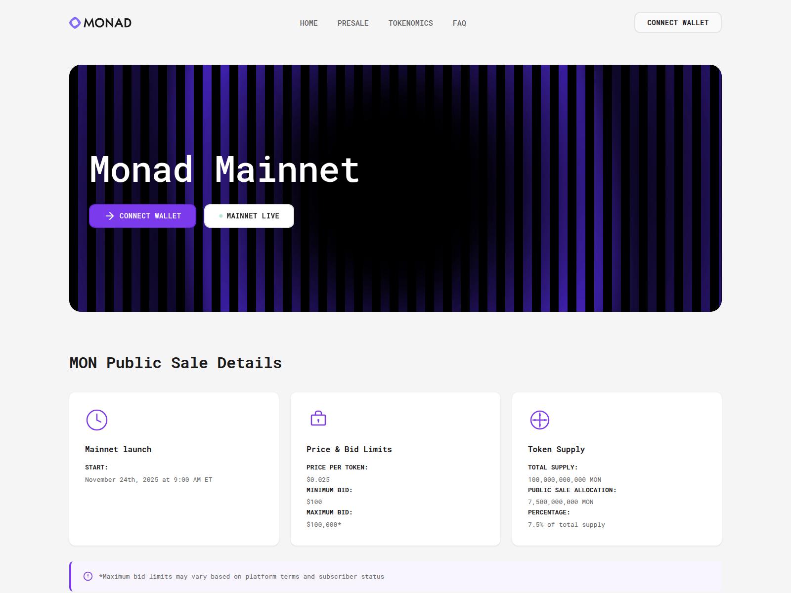 Screenshot of mainnetmonad.xyz