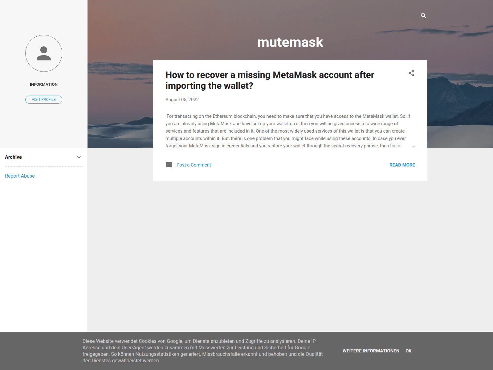 Screenshot of muttemask.blogspot.com