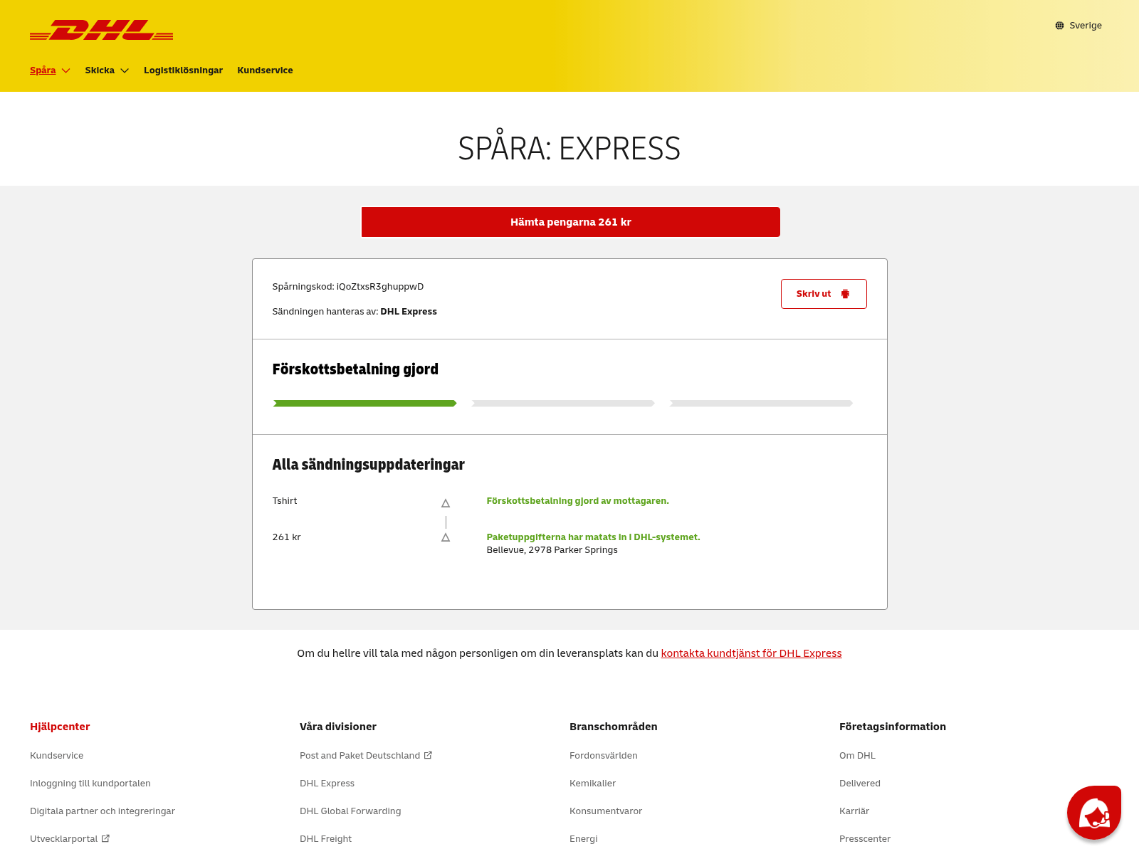 Screenshot of dhl.form2561.sbs