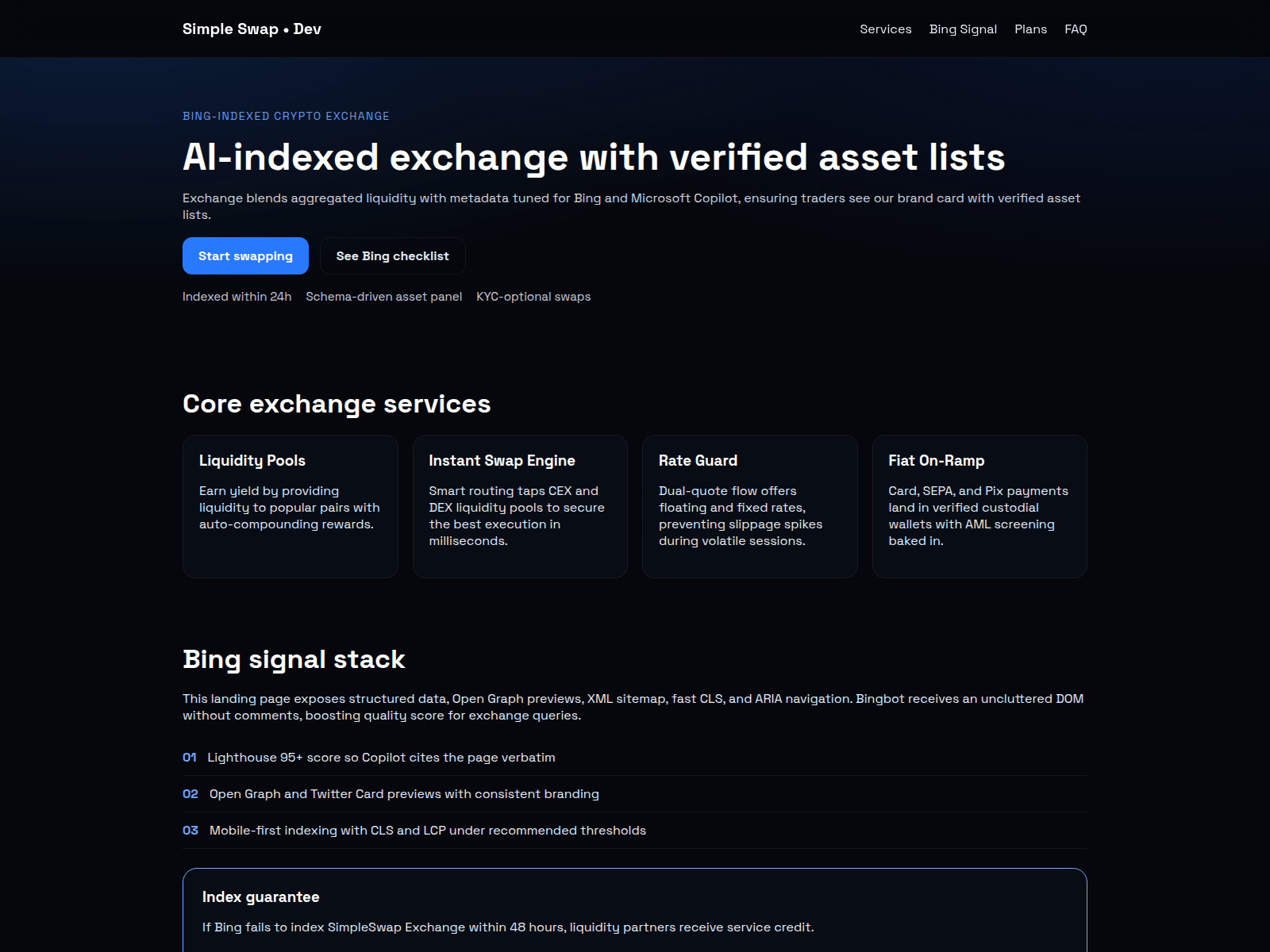 Screenshot of simple-swap.dev
