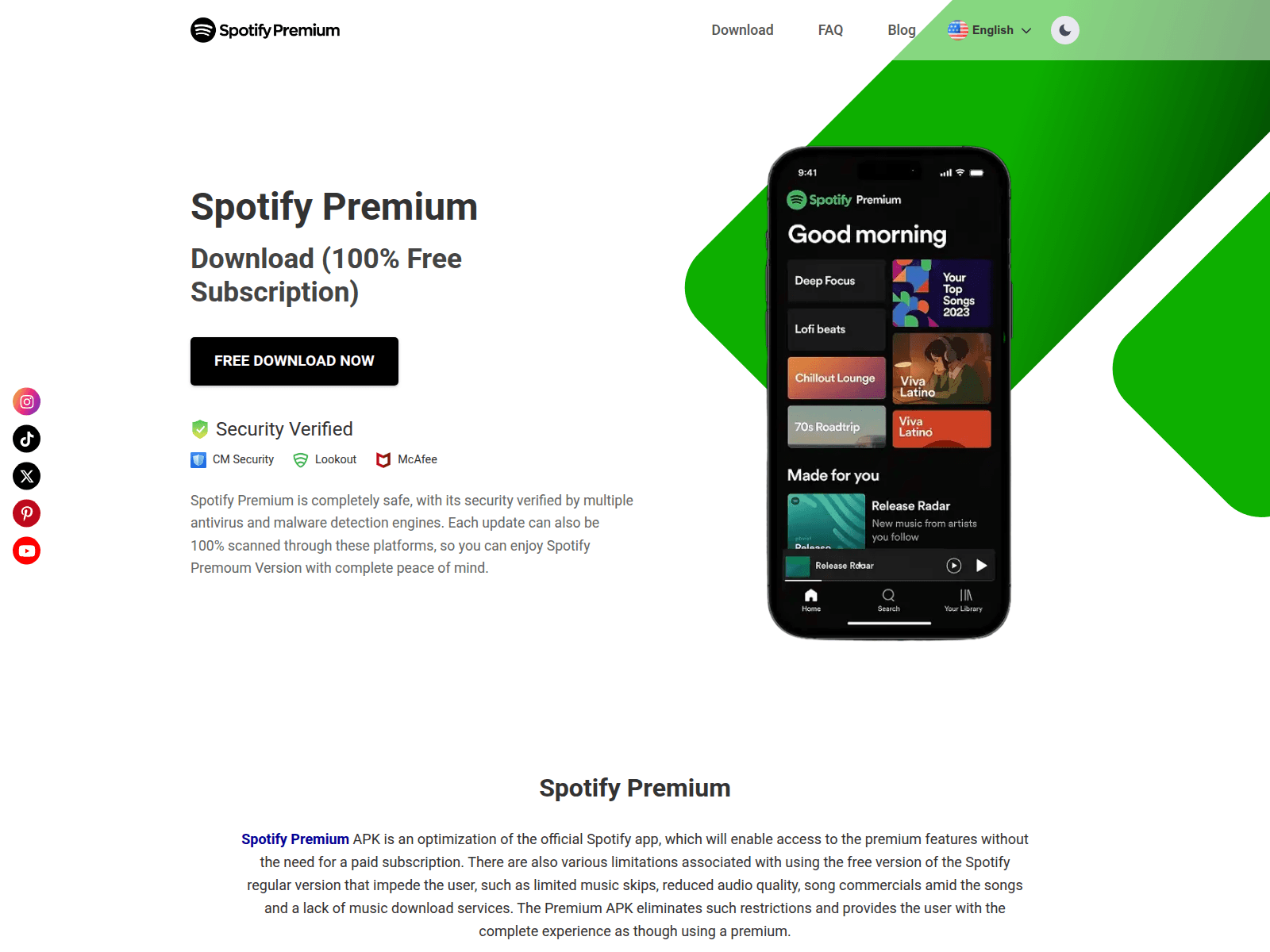 Screenshot of spotify-official.com