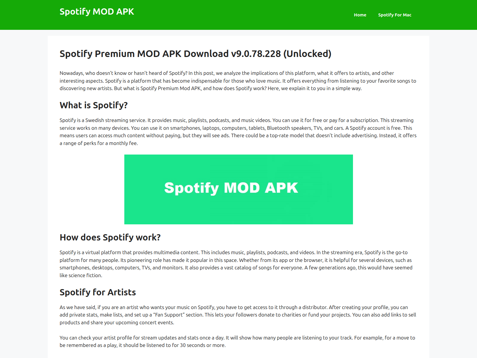Screenshot of spotifymody.com