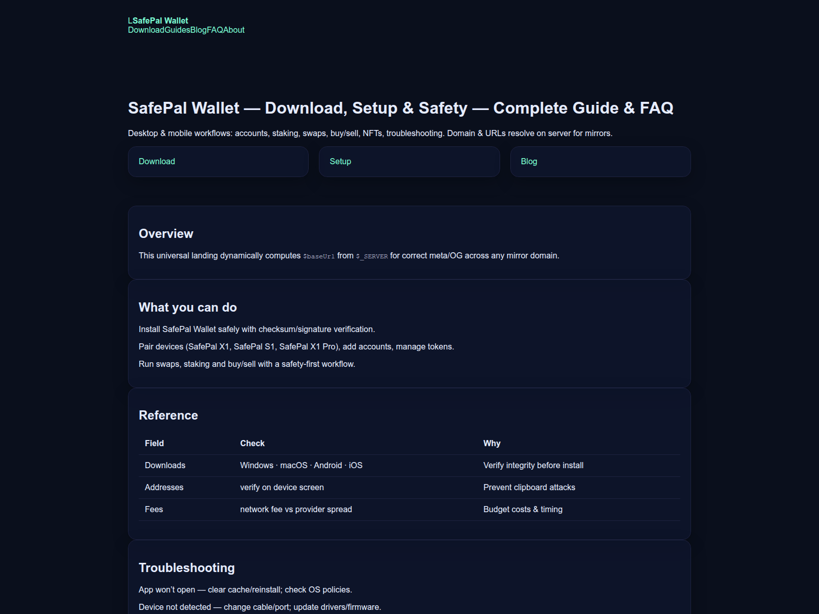 Screenshot of my-safepal.io