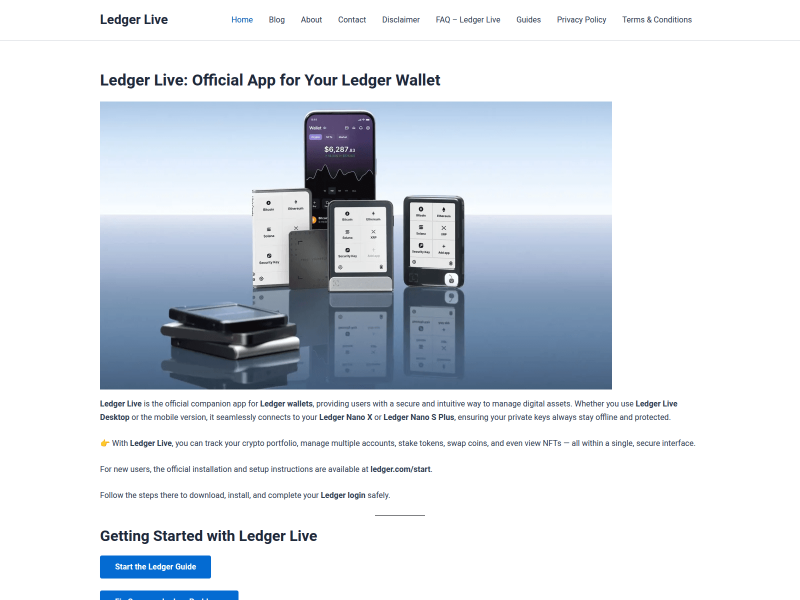 Screenshot of s-ledger.live